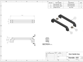 ultimaker 2 + dobradiça da porta alça Impressora 3d de peças doorhandle doorhinge a impressão holandês ultimaker2 3d print model - Mito3D