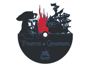 Piraten der Karibik jack sparrow Dekor Uhr Wand-Uhr 3d print model - Mito3D