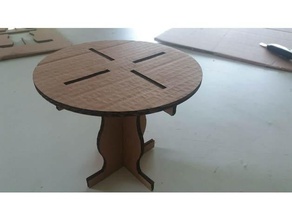 round cardboard table model furniture dxf laser lasercut cutter tabletop 3d print model - Mito3D