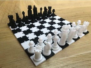 dovetail chess board boardgame boardgames game set 3d print model - Mito3D