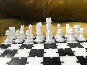 chess set bishop board king knight pawn piece pieces queen rook 3d print model - Mito3D