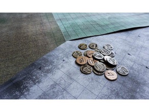 v2 moedas de dungeons dragons & mesa jogos moeda dnd dungeon tiles masmorras e dragões criador tampo terreno 3d print model - Mito3D