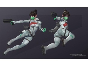 wraith apex efsaneler heykeller 3d baskı anime karakteri karakter modeli kadın şekil heykelcik figürinler kız patreon heykeltraşlık video oyunu 3d print model - Mito3D