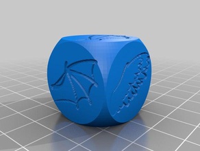 wing die 25mm dice customized 3d print model - Mito3D