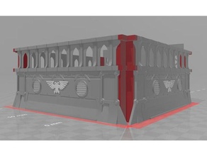 gothic building - whole wall detail wh40k buildings & structures 40k warhammer scenery warhammer40k 40000 3d print model - Mito3D