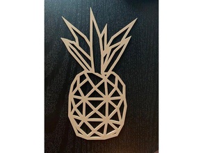 low poly pineapple 2d art wall 3d print model - Mito3D