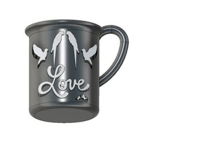 bird love mug art conure gift parrot valentine 3d print model - Mito3D