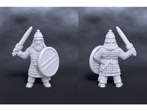 dwarven warrior sword shield toy & game accessories 28mm 28mmscale ageofsigmar age sigmar aos dwarf miniature warhammer fantasy whfb 3d print model - Mito3D