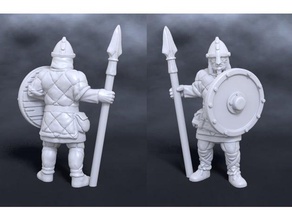 nord warrior spear shield toy & game accessories 28mm 28mmscale aos dnd miniature human mordheim warhammer fantasy whfb 3d print model - Mito3D