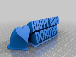 dorothy bday office customized 3d print model - Mito3D