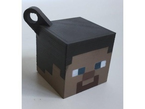 steve cabeza llavero llaveros cubo de minecraft 3d print model - Mito3D