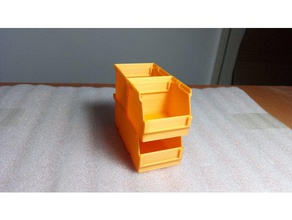cassetta impilabile sistema 60 hobby bidoni organizzatore piccole parti di stoccaggio contenitori impilabili 3d print model - Mito3D