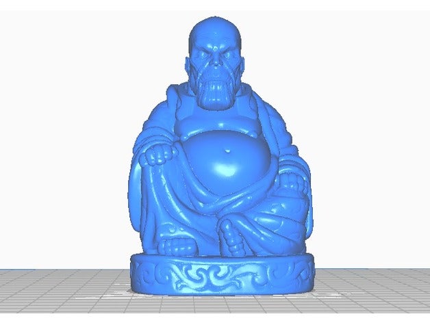 thanos bouddha pas de casque marvel collection sculptures le buste remix la statue 3D print model - Mito3D