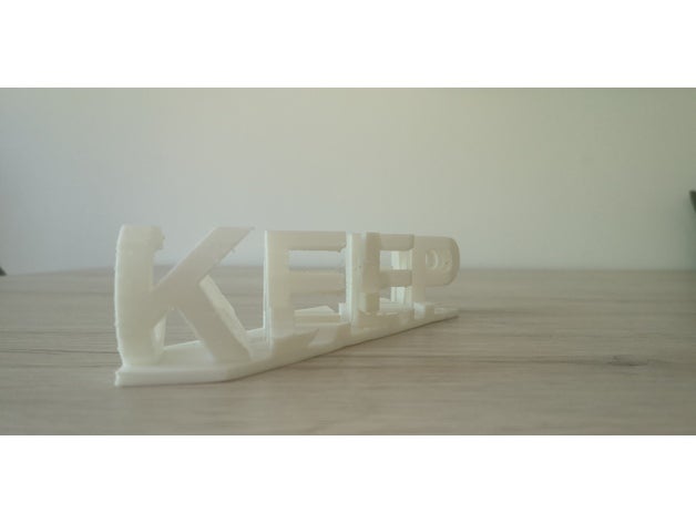 keep calm optical illusion text signs & logos 3D print model - Mito3D