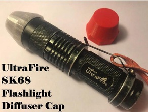 ultrafire sk68 flashlight diffuser cap sport & outdoors customized darkness eradicator diffuseur diffusor fire lamp lampe poche lantern led light torch linterna taschenlampe ultra 3d print model - Mito3D