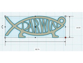 darwin poisson de jésus clé la chaîne 3d print model - Mito3D