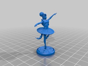 baila batalla bailarina - tiefling monje d&d mini juegos la no molestar dungeons dragons en miniatura 3d print model - Mito3D