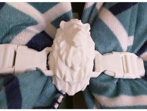 low poly lion head cloak buckle accessories 3d print model - Mito3D