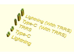 titular de tipo c, el rayo trrs por ejemplo, los auriculares envuelve openscad diy audio cojinete la luz tipo-c usb c rodamiento 3d print model - Mito3D