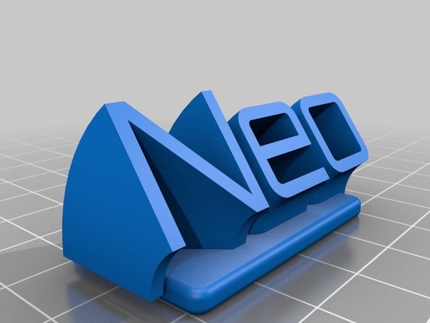 placa neo office personalizado 3D print model - Mito3D