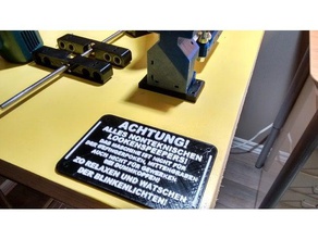 achtung lookenspeepers signs & logos safety sign 3d print model - Mito3D