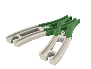 3 piece join split wooden train track toys & games brio thomas 3d print model - Mito3D