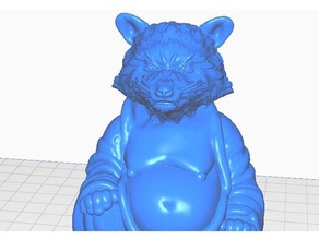 kızgın rakun Buda hayvan koleksiyonu heykeller büstü remix heykel 3d print model - Mito3D