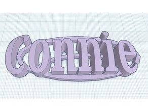 connie name tag keychains 3d print model - Mito3D