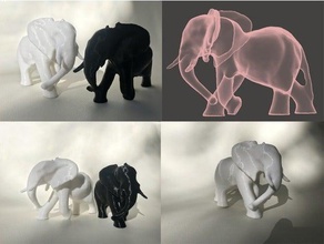 elephant 2 animals animal 3d print model - Mito3D