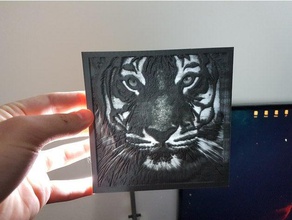 tigre lithopane a arte 3d print model - Mito3D