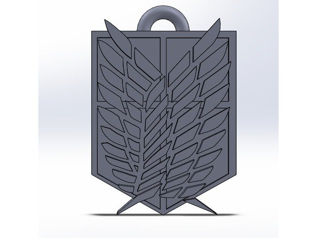 attack titan wings freedom keychain keychains ailes libert eren jaeger l'attaque des titans manga mikasa ackerman shingeki no kyojin snk liberty 3D print model - Mito3D