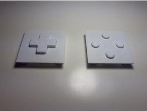 d-pad düğmeleri kauçuk pedleri ds video oyunları arcade butonuna basın düğme d pad diy dpad nintendo buton basma düğmesi retropie rubberpad oyunu 3d print model - Mito3D