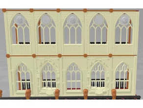 cathedral upper wall windows - wh40k buildings & structures 40k warhammer scenery warhammer40k 40000 3d print model - Mito3D