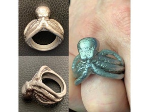 le poulpe de l'anneau bijoux 3d print model - Mito3D