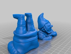 tebaldo gnomo de jardim split esculturas o gnome 3d print model - Mito3D