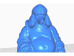 poodle buddha canine collection sculptures bust dog remix statue 3d print model - Mito3D