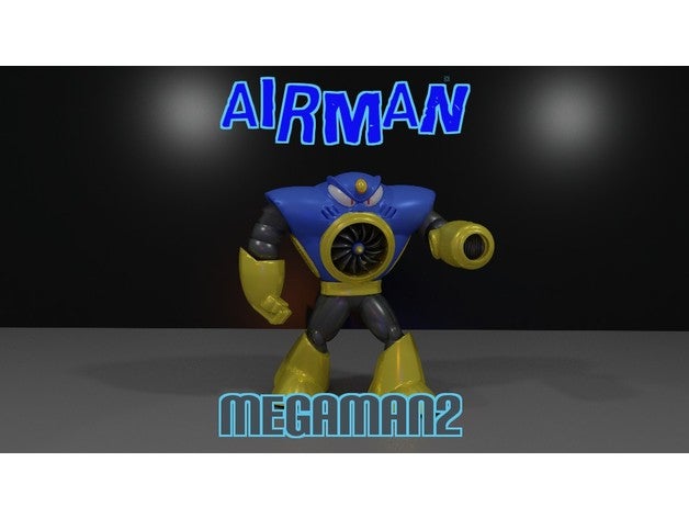 airman megaman 2 toys & games action figure boss capcom cartoon character nintendo switch retro retrogaming sega genesis videogames video game 3D print model - Mito3D