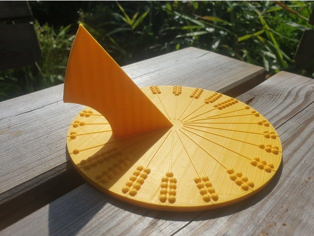 yet another customizable table sundial outdoor & garden sun dial 3D print model - Mito3D