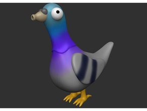 kruuu - aptal güvercin kavram hayvanlar hayvan kuş çizgi film stilize toon 3d print model - Mito3D