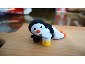 penguin & beer figure decole 3d print model - Mito3D