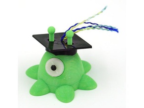 graduate brain slug accessories futurama graduation cap hair clip mortar board 3d print model - Mito3D