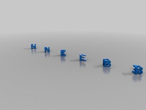 my customized triple letter blocks illusion 3 ben4 signs & logos 3d print model - Mito3D