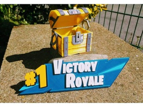 fortnite victory royale - 3d puzzle signs & logos 3d print model - Mito3D