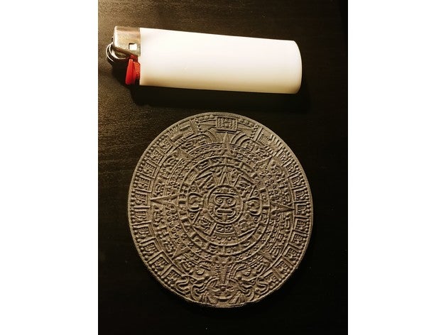 calendario maya de impresión vertical las esculturas antiguo azteca escultura 3D print model - Mito3D