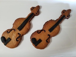 violin cookie cutter kitchen & dining cello viola 3d print model - Mito3D