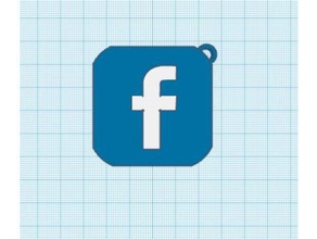 facebook logo La impresión en 3d de la cara llavero logotipo 3d print model - Mito3D