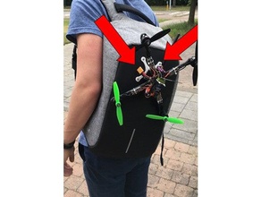 drone mochila titular clamp - stl r c veículos o saco grampo suporte de montagem quadcopter 3d print model - Mito3D