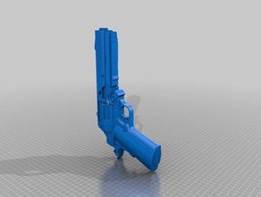 custom grip sci-fi revolver props 3d print model - Mito3D