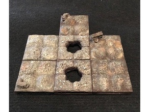 mud rock dungeon tiles w openlock toys & games dnd dungeons dragons floor openforge pathfinder rpg tabletop gaming terrain 3d print model - Mito3D