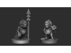 locathah toy & game accessories dnd miniature dungeons dragons fish boy 28mm sea 3d print model - Mito3D